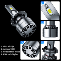 Pas cher Auto Réglable Remplacement Led H7 Éclairage De La Voiture Automobile Lampe 220000lm 6500k 90W Voiture H4 H7 Led Phare Ampoule