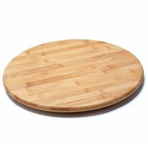 Bamboo Turntable <b>Tray</b> <b>Small</b> Round Lazy Susan Serving <b>Tray</b> For Dining Table Hotel Coffee Tea Light Yellow Solid Color - Product Image 3