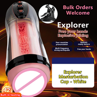 Masturbateur masculin automatique télescopique à aspiration chauffante et à poussée, gobelet de masturbation pour hommes, jouets sexuels, masturbation pour hommes