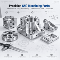 Pièces usinées CNC de précision en alliage d'aluminium 6061, usinage 5 axes, faible tolérance, faible volume, fabrication directe d'usine OEM