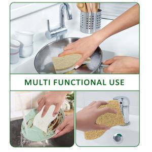 Kratz feste Kokosnussholz-Zellstoff-Peeling-Küchen schwämme Set Umwelt freundliche Geschirrspül-Reinigungs schwämme - Product Image 4