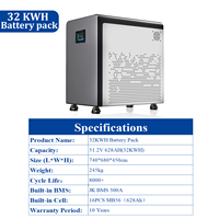 Batterie Lithium à Décharge Profonde en Gros 32kWh 51.2V 628Ah 314Ah 15KWH 40KWH 50KWH pour Système Solaire Haute Tension LiFePO4
