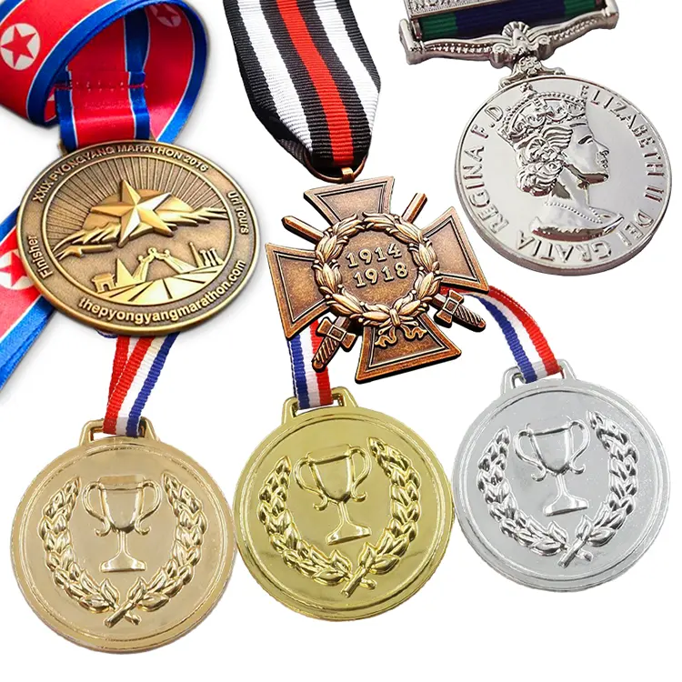 Medalla Logotipo personalizado Colgador deportivo Proveedor de exhibición Medallas personalizadas Deportes Metal Champion League Medallas de plata personalizadas