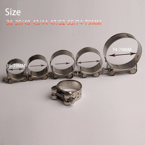 Colliers de serrage universels en acier inoxydable 36-79 mm pour tuyaux d'échappement de moto et de voiture, collier de serrage haute résistance pour conduites d'eau - Product Image 4