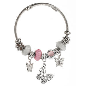 Bracciale in acciaio inox placcato oro per le donne regolabile con perline <span class=keywords><strong>orso</strong></span> amore ciondolo alla moda animale a forma di numero per le amiche - Product Image 5