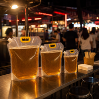 Pochette de transport portable transparente avec bec verseur, qualité alimentaire, avec poignée de transport, pour l'emballage de bière au marché nocturne