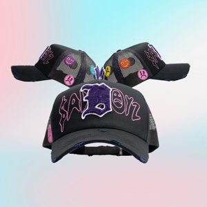 Cappellino da Baseball Nero con Ricamo a Stella Nera e Strass, Stampa Cartoon con Motivo a <span class=keywords><strong>Nuvole</strong></span>, alla Moda - Product Image 6