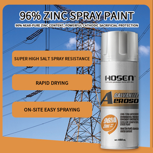สีสเปรย์ป้องกันสนิม HOSEN สำหรับงานก่อสร้างระยะยาว ปริมาณโลหะสูง สีสเปรย์ชุบสังกะสี - Product Image 3