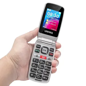 UNIWA V202T 커스텀 시니어 휴대폰 빅 버튼 사용하기 쉬운 바 폰 모바일 SOS 버튼 포함 4G LTE 휴대 전화