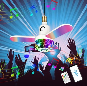 Đèn Âm Nhạc Biến Dạng LED Ba Lá 40W Với Đèn Chiếu Bóng Pha Lê RGB Lớn Và Điều Khiển Từ Xa - Product Image 3