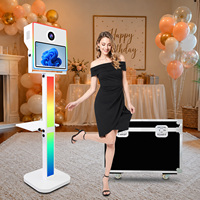 Cabina de Fotos Selfie Económica Compatible con Impresora, Software Integrado para Cabina DSLR, Pantalla Táctil de 15.6 Pulgadas, Máquina de Fotomatón DSLR