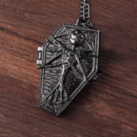 Cadeau d'Halloween antique-Rétro Gothique Jack Skellington Pendentif Collier Tim Burton's Nightmare Christmas Montre de Poche pour Hommes Enfants