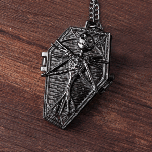 Cadeau d'Halloween antique-Rétro Gothique Jack <span class=keywords><strong>Skellington</strong></span> Pendentif Collier Tim Burton's Nightmare Christmas Montre de Poche pour Hommes Enfants - Product Image 3