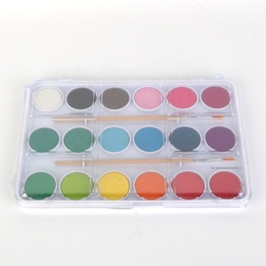 Juego de pintura de acuarela de 18 colores con 2 pinceles, lavable, perfecto para hacer tarjetas, pintura, caligrafía - Product Image 4
