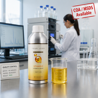 Vitamine E liquide de qualité cosmétique, haute pureté, tocophérol naturel, matière première cosmétique pour les produits de soin de la peau