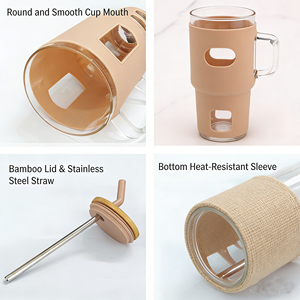 Vaso Térmico de 1400 ml sin BPA con Tapa, 2 Pajitas, Funda de Silicona y Asa, Apto para Lavavajillas, para Café para Llevar - Product Image 5