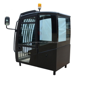 Cabine d'opérateur d'excavatrice peinte en noir avec écran de protection, cabine complète pour remplacement d'équipement de construction - Product Image 1