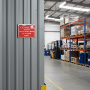 Señalización reflectante que indica que no se admiten materiales inflamables o explosivos en el lugar de trabajo - Product Image 3