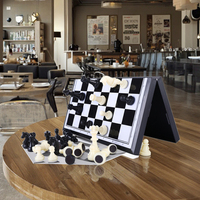 Jeu d'échecs magnétique en plastique de haute qualité jeu d'échecs magnétique de stockage pliant pratique pour les jeux de société