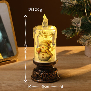 Bougie LED en acrylique scintillante, décoration de Noël pour la maison, lumière sans flamme - Product Image 3