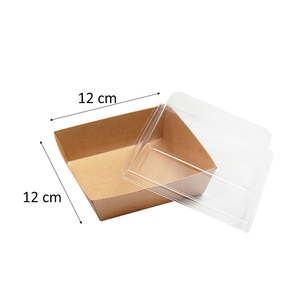 Vente en gros Boîte à cupcakes transparente en <span class=keywords><strong>carton</strong></span> kraft de qualité alimentaire avec couvercle en PVC pour le pain, la pâtisserie, les biscuits, le jaune d'oeuf - Product Image 3