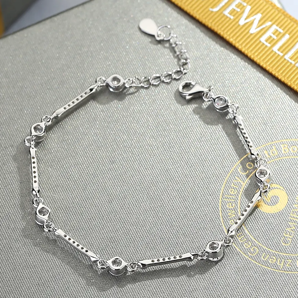 925 sterling silver hot selling wholesale AAAA zircon bracelet womens jewelry(图3)