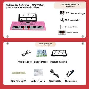 Pianoforte Elettronico 61 Tasti Tastiera in Plastica Portatile per Adulti Bambini Principianti Ricaricabile USB con 100 Ritmi e 16 Toni - Product Image 6