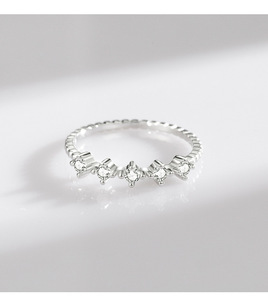 S925 <b>Silver</b> <b>Eternity</b> Band <b>Ring</b> With Round Diamond Prong Setting Classic Women's Engagement Jewelry - Product Image 5