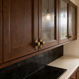 Juego de Muebles de Cocina Modulares de Madera Marrón de Lujo 2026 con Fregadero y Campana Extractora de Estilo Vintage, Muebles de Cocina Clásicos y Elegantes - Product Image 4