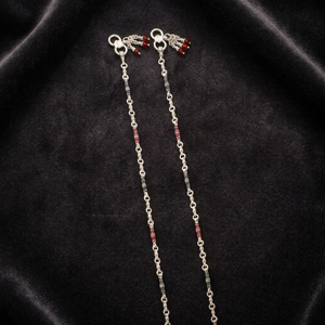 Chaînes de cheville élégantes pour femmes, design Payal argenté, bijoux ethniques traditionnels indiens, vente en gros - Product Image 2
