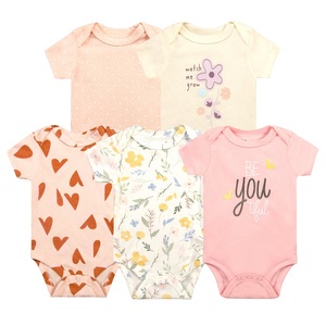 5 Piezas de Body para Bebé de 6 a 9 Meses, Algodón, Cierre de Botones, Manga Corta, Estilo Lindo, Ropa de Verano con Bordado para Bebé - Product Image 2