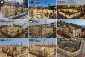 Paneles de Encofrado de Plástico de Alta Resistencia Ecológicos MAUP, Tamaño Ajustable, Diseño Reutilizable para la Construcción de Edificios de Oficinas - Product Image 5