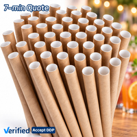 Pailles en papier kraft droites SOTON jetables avec impression de logo personnalisé pour fêtes, bars, jus, thé, café, lait – Lot en vrac