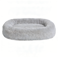 Lit pour chien YangyangPet en mousse à mémoire de forme, beige clair, ovale, luxueux, apaisant, orthopédique