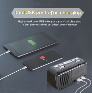 Màn Hình LED Jumbo Báo Lại Đồng Hồ Báo Thức Đầu Giường DAB/FM <span class=keywords><strong>Radio</strong></span> Với Hai Cổng USB Sạc Vào Điện Thoại Thông Minh - Product Image 5