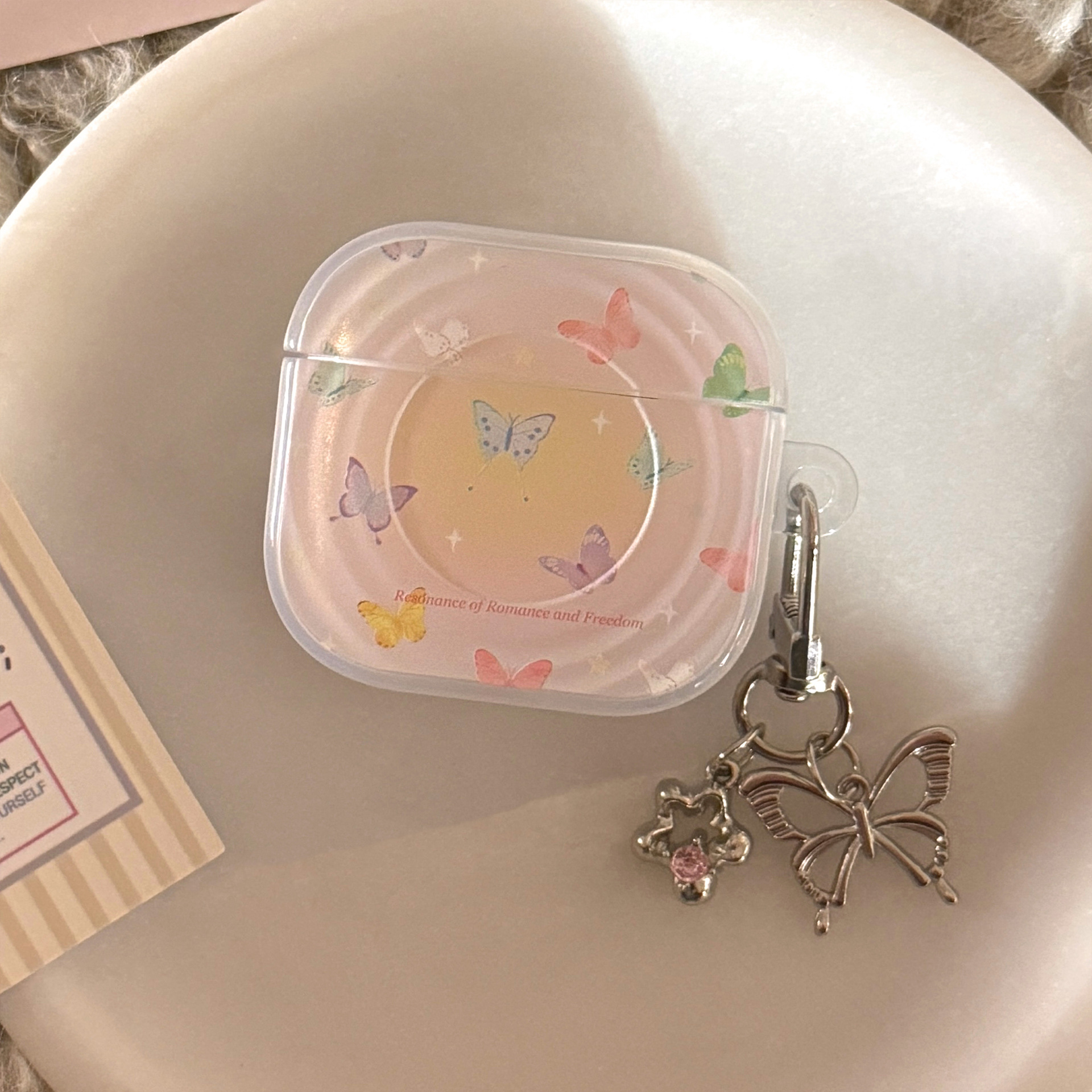 Purple Halo Small Butterfly Silver-Plated Star Butterfly Pendant