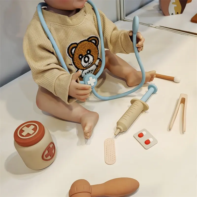 Fábrica Por Atacado Nova Patente Design Jogar Conjunto Médico Aprovação Médico Brinquedo Crianças Silicone Doctor Kit BPA Free Silicone Doctor Set