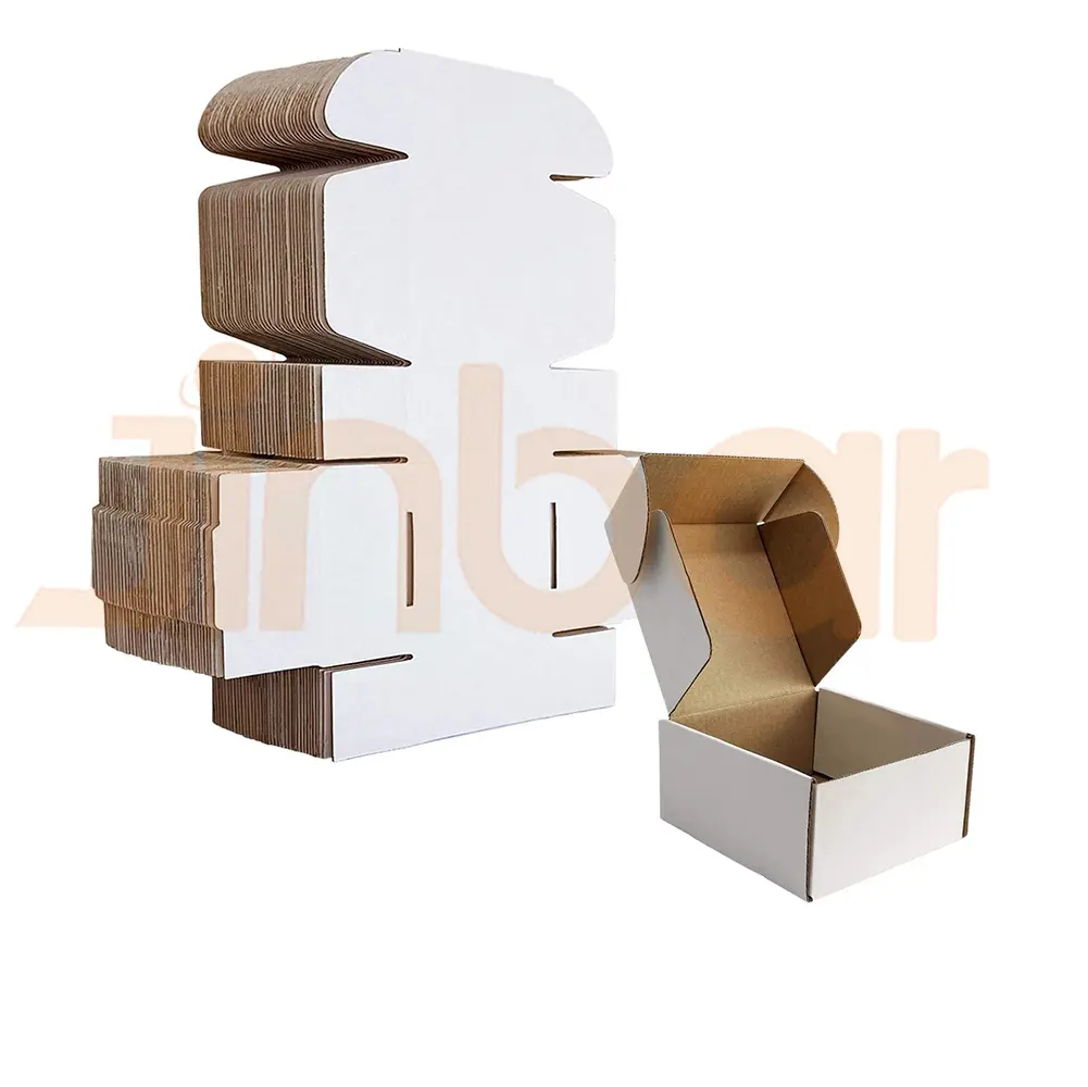Grosir kotak pembungkus berwarna cetak ramah lingkungan kustom kotak pengiriman bergelombang kaku dengan kotak surat Logo Terima