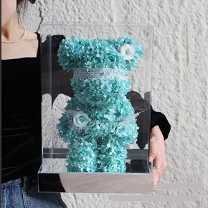 Enfant nouvel an cadeau d'anniversaire fleur de noël ours violent fleur éternelle hortensia acrylique ours violent - Product Image 2