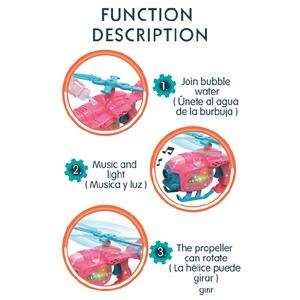 Machine à bulles de savon électrique <span class=keywords><strong>en</strong></span> forme d'hélicoptère, pistolet à bulles pour enfants, <span class=keywords><strong>jouet</strong></span> d'été <span class=keywords><strong>en</strong></span> plein air avec musique et lumières - Product Image 6