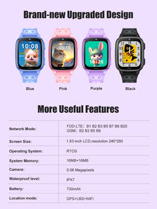 Montre connectée pour enfants avec fonction de blocage d'appels, appel vidéo 4G, montre-téléphone pour étudiants, mode anti-dérangements à l'école, étanche - Product Image 4