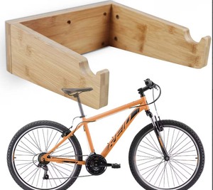 20 pouces plate-forme planche de <span class=keywords><strong>surf</strong></span> porte-vélos <span class=keywords><strong>garage</strong></span> montage mural vélos gros pneu porte-vélos en bois bambou attelage montage porte-vélos mur - Product Image 2