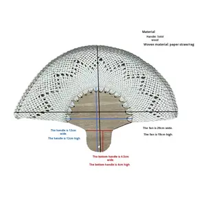 El yapımı saman Palm el Fan zarif benzersiz Boho aksesuarları özel dokuma el Fan düğün duvar dekor parti hediyelik eşya için - Product Image 6