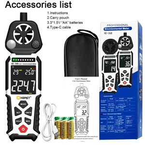 XEAST XE-368 Tragbares Digitales Multifunktionales Umweltmessgerät IEC61672-1 Klasse <span class=keywords><strong>2</strong></span> Schallpegelmesser Hohe Genauigkeit Automatischer Messbereich Feuchtigkeitsmessung - Product Image 1