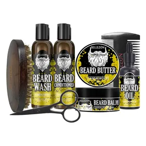 Private Label balsamo balsamo pettine Set cura della barba styling crescita siero Mens barba Grooming Kit