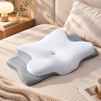 Oreiller cervical orthopédique en mousse à mémoire de forme pour soulager les douleurs cervicales, oreiller ergonomique en forme de papillon pour dormeurs sur le côté et sur le dos