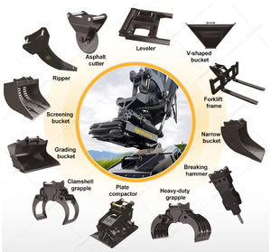 360 °   Rotation, 45 °   Support inclinable à changement rapide avec petites pinces, et conception S30/S40, compatible avec diverses marques d'excavatrices, à vendre - Product Image 1