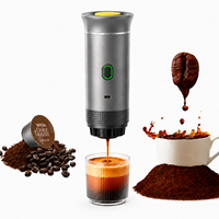 Machine à café portable 3 en 1, compatible avec les capsules et le café moulu, 7500mAh, machine à expresso automatique pour la maison et l'extérieur
