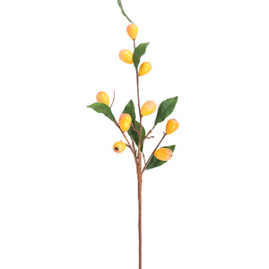 QIHAO Branche de Loquat Artificielle 95,5 cm en PVC Souple pour Décoration Intérieure et Accessoires Photo - Product Image 5