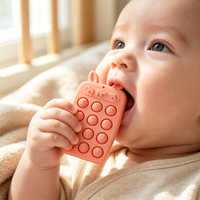 Jouet en silicone de qualité alimentaire, souple, pour bébé, en forme de téléphone, anti-stress, sans BPA, à mâcher, sensoriel, pour nourrissons